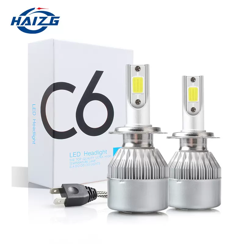 跨境专供C6汽车led大灯LED前大灯h4H7H119005led车灯泡航空铝材