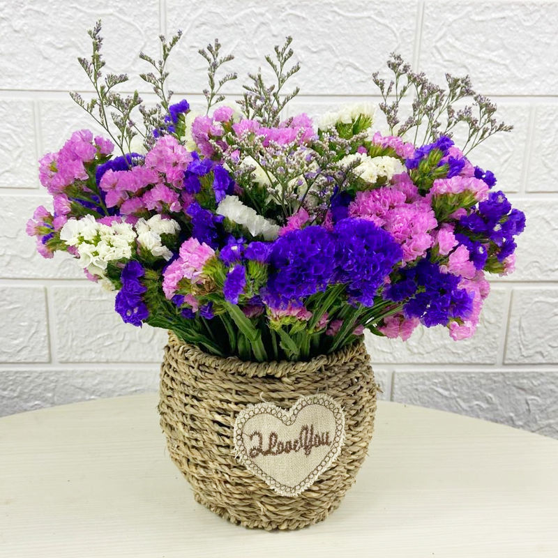 딥 퍼플, 핑크, 화이트 + 러버풀 30개 - 둥근 배꼽 꽃바구니 포함