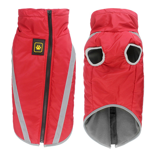 Autumn and winter dog clothes, velvet lining, thickened warm cotton clothes, outdoor reflective big dog jackets, pet clothes