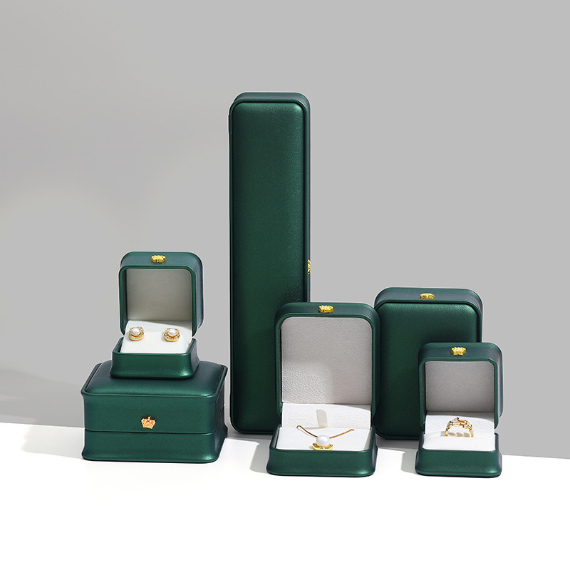 Joyero PU cuero corona colgante pulsera anillo caja cintura embalaje joyería collar pantalla caja de joyería