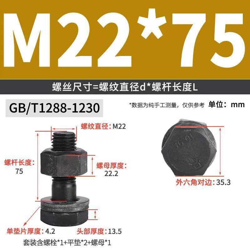 Болт Wan Chen M22x75
