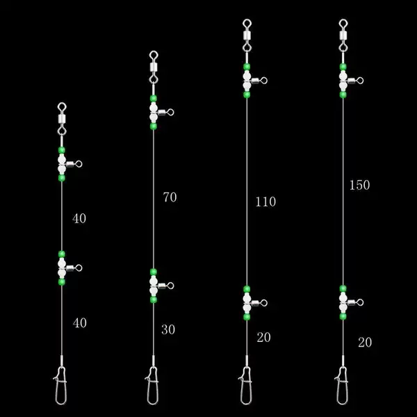 10 Pieces Per Pack, Luminous Gourd-Shaped Swivel Sinker Fishing Rig for Sea Fishing, Luminous Bead String Hook Accessories