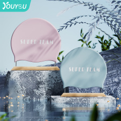 Ladies Waterproof Non-Squeezing Large Size Long Hair Dedicated Comfortable Silicone Ear Protection Swim Cap for Adults Large Head Size