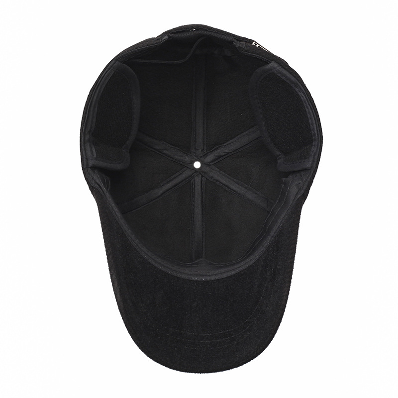 Νέα ανδρική φθινοπωρινή ζεστή γλώσσα πάπιας για μεσήλικες ηλικιωμένους χειμερινούς μπέιζμπολ, βελούδινο εξωτερικό και χοντρό βαμβακερό καπέλο_voghion.com