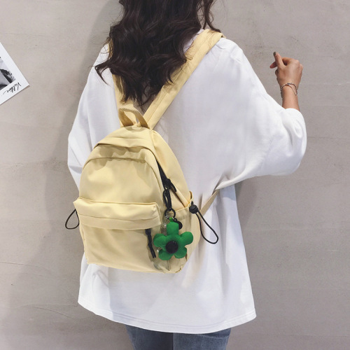 Simple solid color small backpack, female forestry college student, lightweight small school bag, mommy bag, small capacity backpack