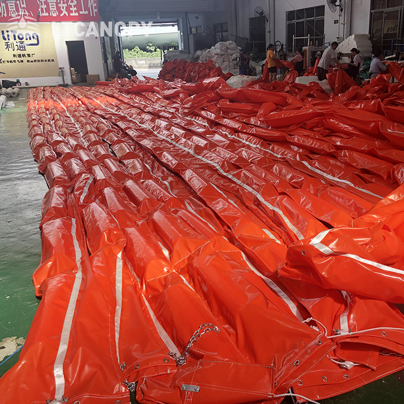 厂家直供海上拦截PVC固体浮子式围油栏 耐磨耐油围污栏加厚拦油带