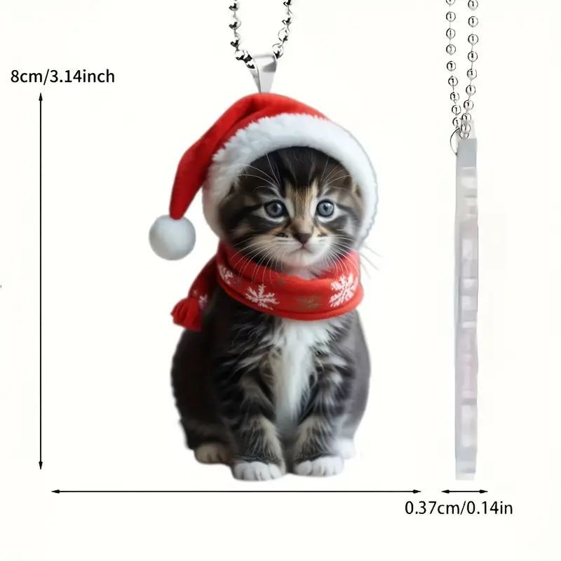 Nuevos productos transfronterizos de dibujos animados adorables colgantes de gatos colgantes de decoración de árbol de Navidad acrílico colgantes de decoración de Navidad image 6