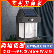 太阳能壁灯照明钨丝灯庭院灯花园别墅人体感应壁灯太阳能钨丝壁灯
