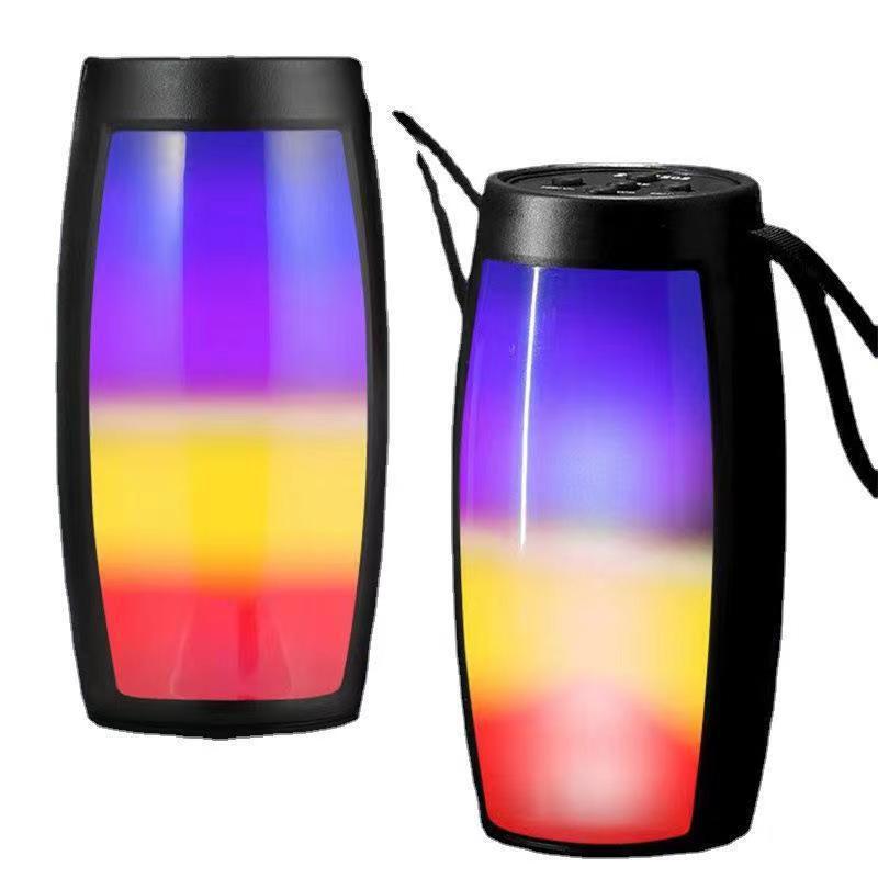 Cross-Border Qzs1202 Colorful Led Light Wireless Plug-In Card Bluetooth Portable Small Speaker Source Factory Direct Supply