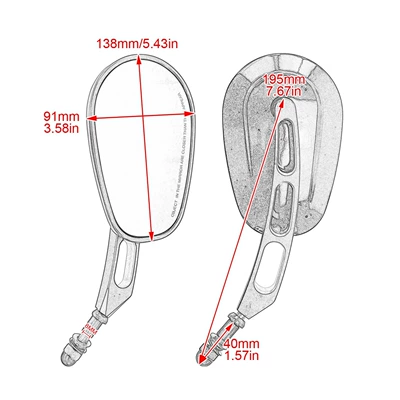 Motorcycle rearview mirror retro model rearview mirror 883