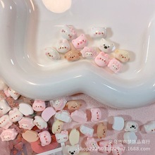 亮面迷你小熊猫咪西高地小狗diy材料包奶油胶手机壳饰品树脂配件