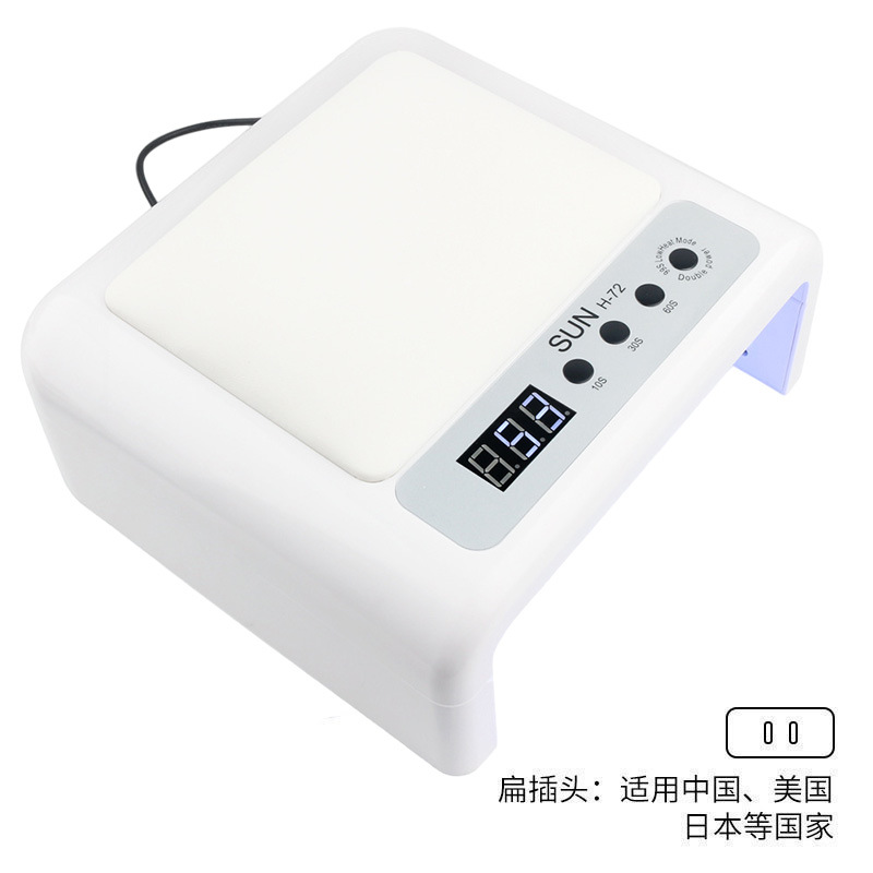 Lámpara de manicuras plegable manicuras tienda con almohada de mano manicuras asador 72 lámparas de lámpara de esmalte de manicuras dos manos luz de terapia transfronteriza