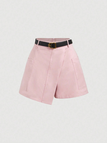 European and American Pink No-Belt Short Shorts for Spring and Summer Outings, Home, Fashion, Nostalgic Women's Shorts