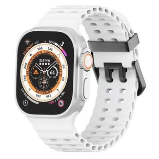 Suitable for Apple Watch Watch Strap Marine Silicone Double-Breasted Strap Simple Sports Silicone Watch Strap