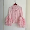 Fuchsia genuine shirt with bow