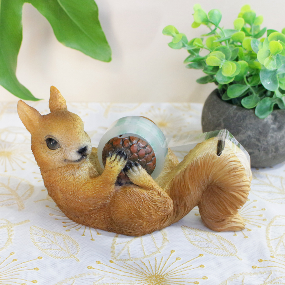  squirrel tape cutter roll rack office home flower shop desktop cute animal glue pedestal decorations