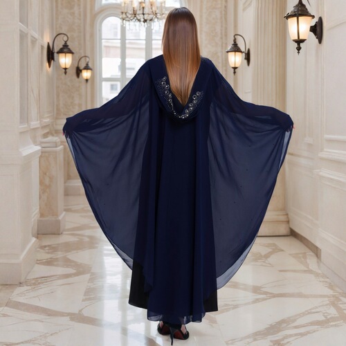 Middle Eastern and African best-selling beaded brocade robes, Dubai hooded shawl cape prayer dress beaded abaya robe