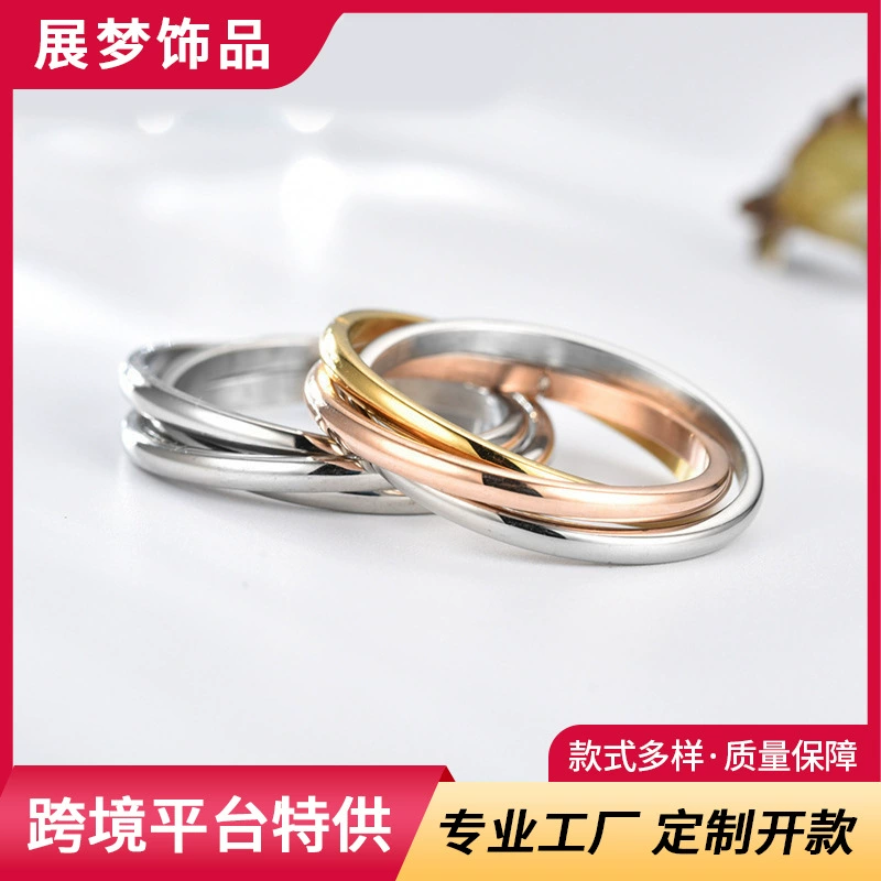 Трансграничное Европейское и американское кольцо из нержавеющей стали Sansheng III титановое стальное кольцо парное кольцо креативные геометрические Ручные украшения оптом
