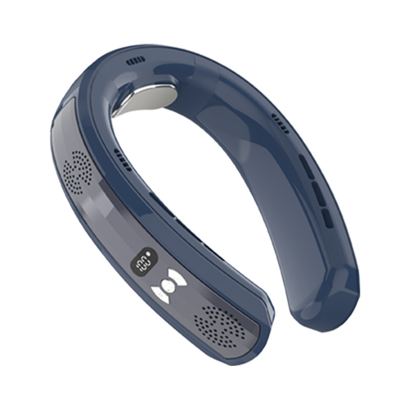 Nuevo ventilador de cuello colgante USB de cinco núcleos transfronterizo, gran viento, turbina portátil, refrigeración sin hojas, ventilador de cuello colgante perezoso