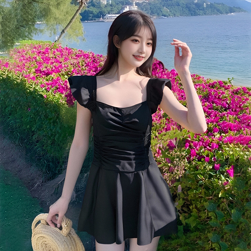 Traje de Baño Enterizo Sexy para Mujer, Estilo Falda, Elegante y de Alta Gama, Disimula la Barriga, Ideal para Aguas Termales, Venta al por Mayor