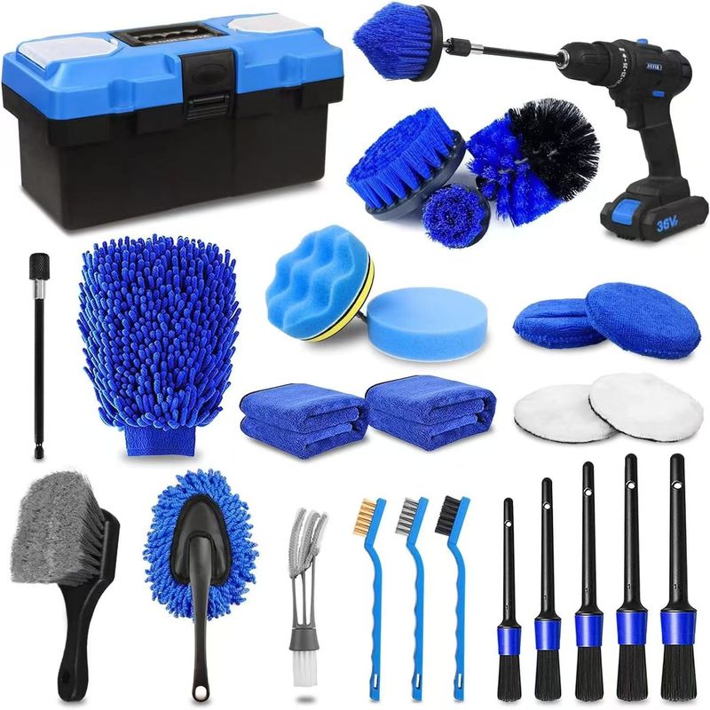 アマゾン热い贩売电気ドリルブラシ20ピースセットDrillBrush车のクリーニング洗车ツールpp黄色|undefined
