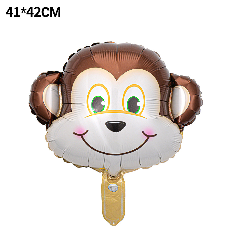 Venta caliente cabeza de animal película de aluminio globo tema de cumpleaños fiesta decoración de dibujos animados león cabeza de tigre papel de aluminio globo al por mayor