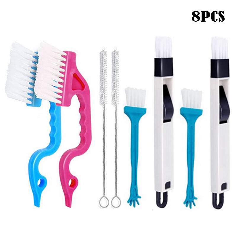 8피스 창문/문 레일 청소 브러쉬 세트