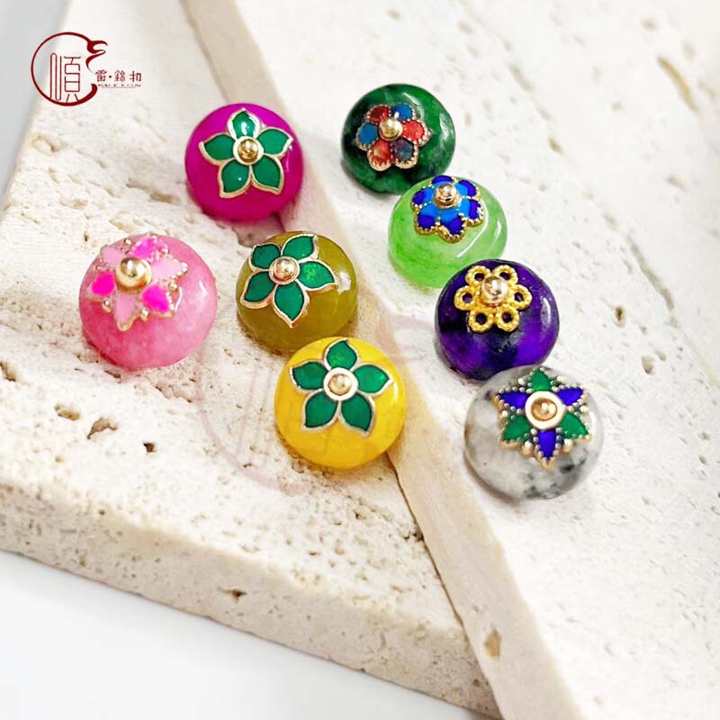 Abacus Buttons, Hanfu Buttons, DIY Accessories, Beaded Pendants, Stone Buttons, Plate Buttons, Natural Stone, Woolen Coat