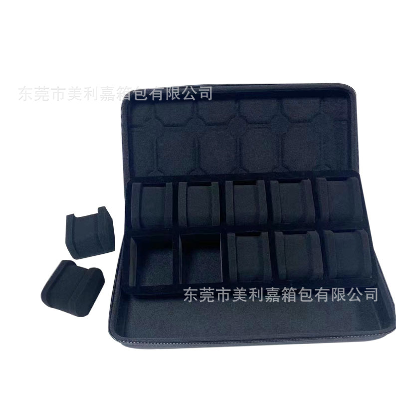 Venta directa de fábrica, nueva caja de colección de relojes de alta gama, paquete de 10, caja de almacenamiento de relojes de PU, bolsa de relojes de EVA