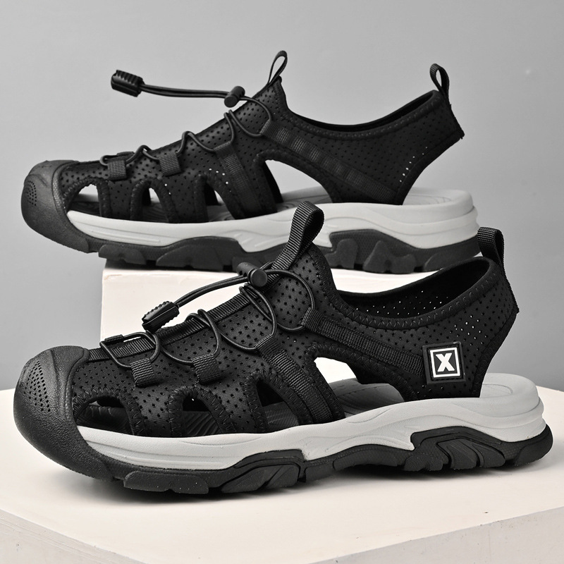 2025 verano baotou sandalias transpirables zapatos de playa al aire libre de tamaño grande tendencia explosiva de comercio exterior zapatos casuales antideslizantes para hombres