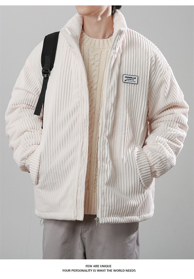 Autumn And Winter Warm Cotton-padded Clothes Men's Corduroy Loose Couple Thickened Windproof Cotton Clothes American Retro Cold-resistant Jacket_voghion.com