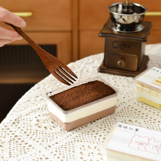 Tiramisu Disposable Box Transparent Thickened Soybean Milk Melalesse West Dot Packing Box Rectangular Box with Lid