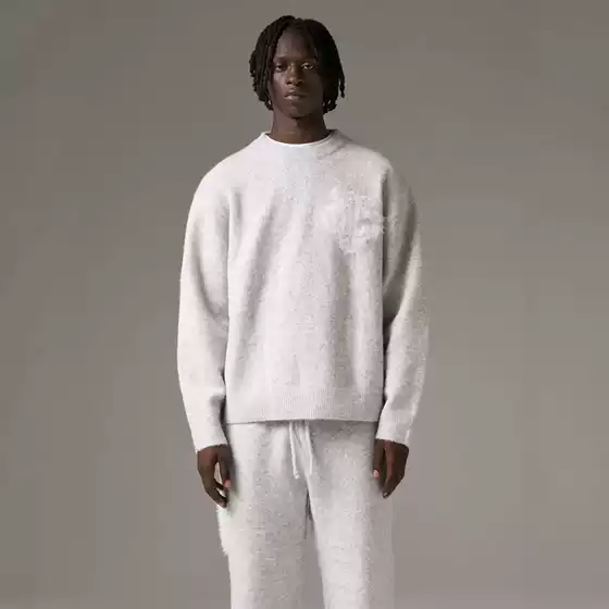 Niche Fashion Brand Thecoutureclub Minimalist Jacquard Lazy Round-Neck Pullover Sweater Loose Knitwear for Men and Women