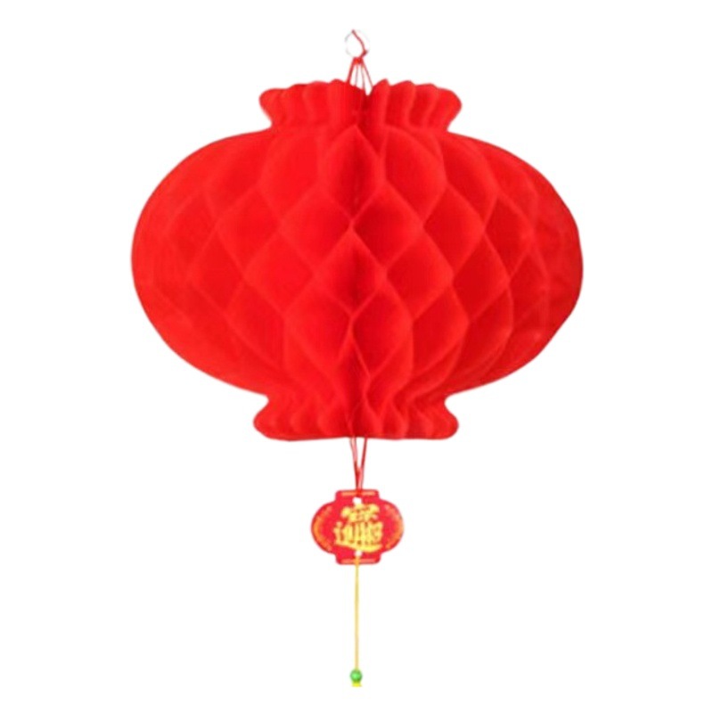 Plastic paper lantern festive Honeycomb Big Red small lantern ornaments opening shopping mall layout New Year Spring Festival small paper lantern