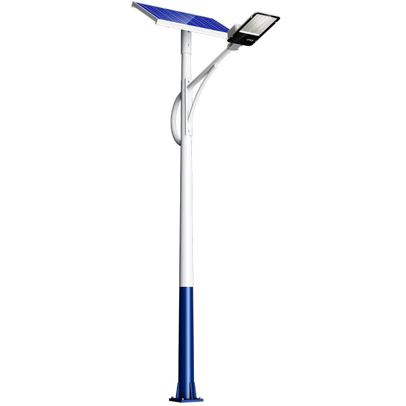 Luz de calle solar, luz exterior, iluminación, nuevo campo, súper brillante, alta potencia, juego completo con poste de luz de calle de frijol dorado, luz de jardín