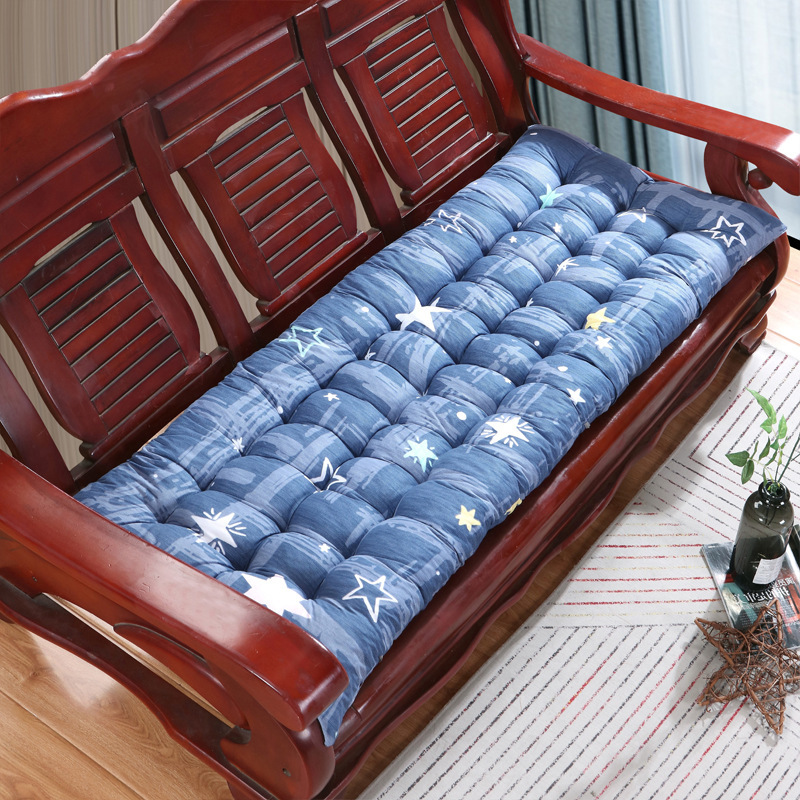 Sofá de madera sólida gruesa cuatro estaciones muebles de madera universal cojín de banco sofá antiguo de tres asientos Nayou