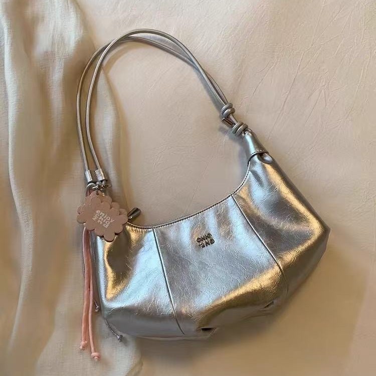 Nanfeng Chio2nd Starry Night Silver Underarm Bag 2025 Unique Stylish Women's Shoulder Crossbody Crescent Bag - Thumbnail 4