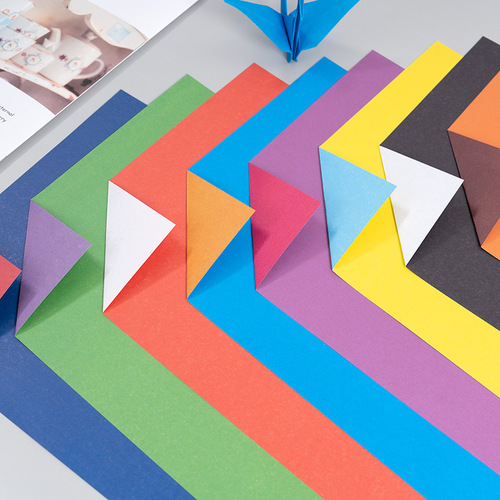 彩色15厘米正方形双面双色不同色纯色幼儿园儿童手工折纸叠纸卡纸