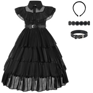 �W�����QŮͯȹ����˹һ��Wednesdayӡ���B��ȹ������cos��������
