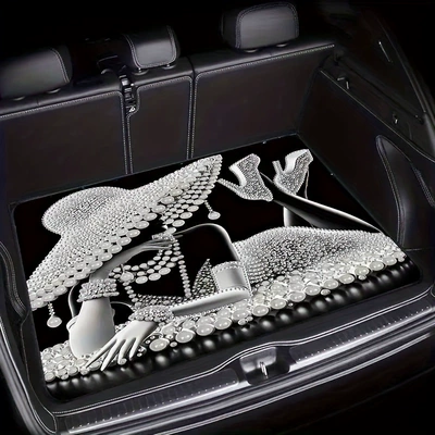 Butterfly Trunk Mat, Crystal Velvet, Stain-Resistant and Wear-Resistant, In-Car Storage Mat, Universal for All Seasons, Car Floor Mat, Cross-Border Bestseller (Avtomobil döşəmə paspasları) - 34gygmp-1-75100cm-crystal-velvet-dot-plastic-bottom