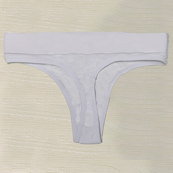 2022 European and American Low-Waist Sports Style Ribbed Cotton High-Elastic Women's Thong Wide-Brimmed Hip-Covering Underwear Wholesale