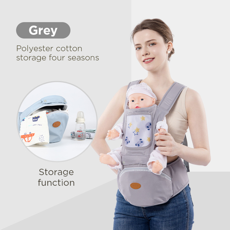 Cintos para bebés, taburete de cintura para bebés ligero multifuncional para cuatro estaciones, asiento delantero y trasero de doble propósito para llevar a un bebé image 15