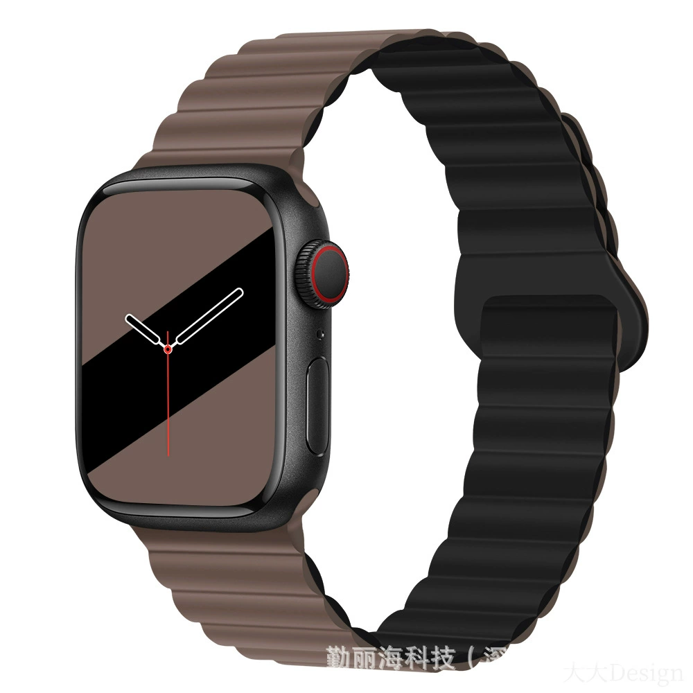 Силиконовый магнитный ремешок для Apple Watch iWatch 10/AppleWatch 9, двухцветный, размеры 38/40/41 & 42/44/45/49 мм