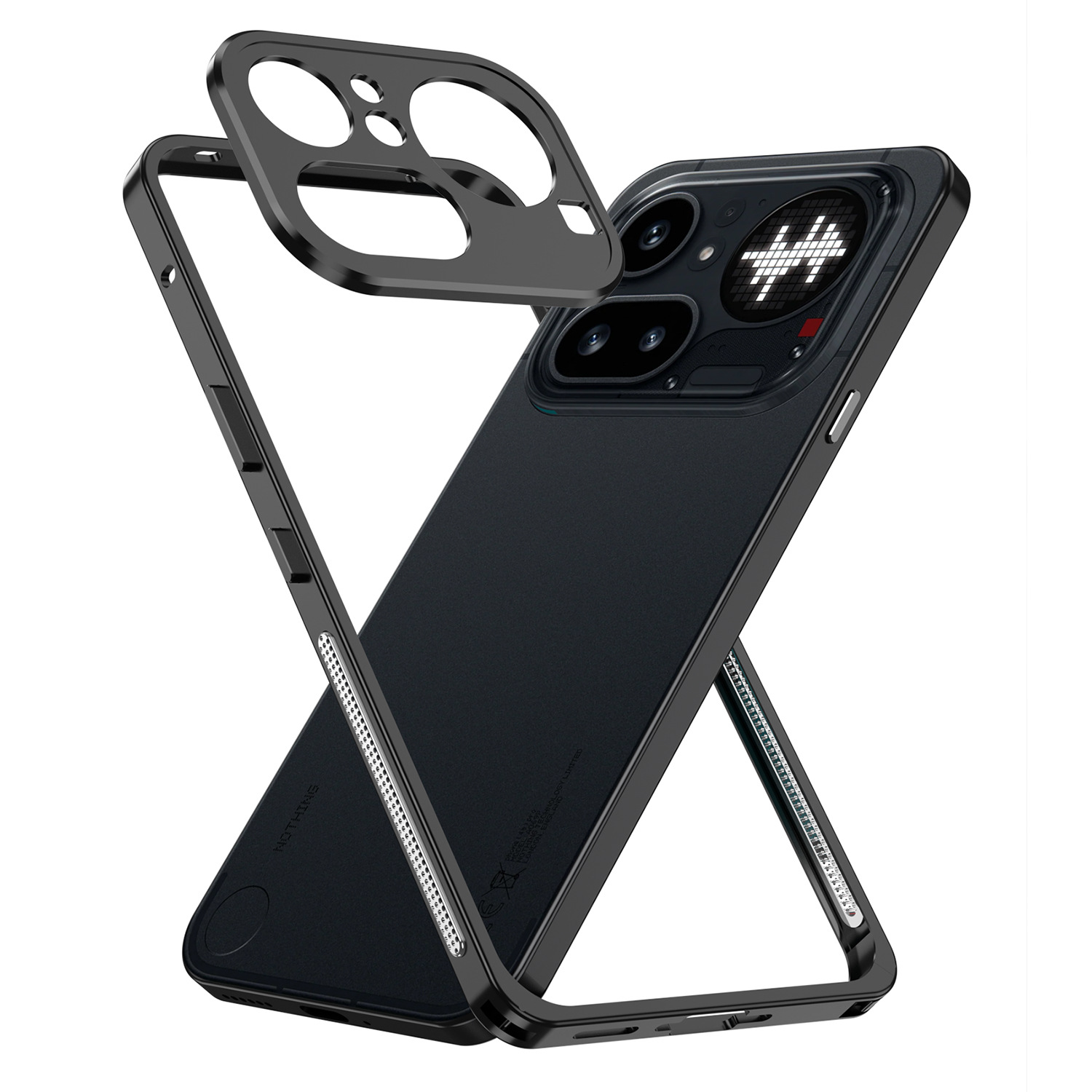 国境を越えて適用可能なNOTHING PHONE4A海馬バックル付きフレーム型携帯電話ケース3APRO金属製放熱耐衝撃保護カバー