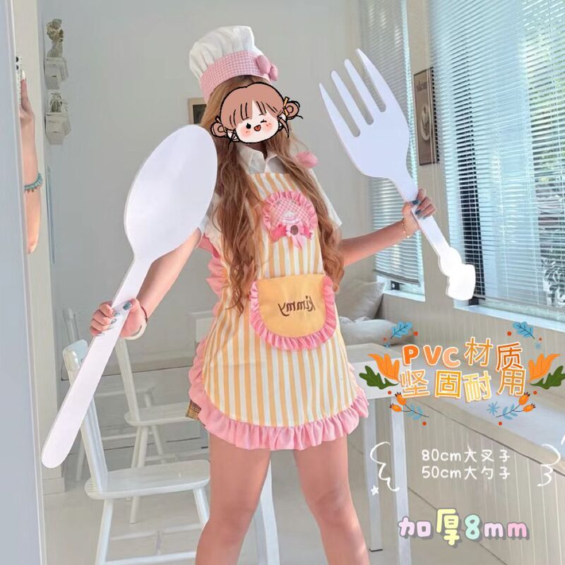 High-Value Lolita Handheld Props, Realistic Oversized Forks and Spoons for Photography, Events, Shows, and Cosplay Props