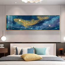 高级卧室床头装饰画现代酒店背景墙壁画儿童房挂画抽象感房间鲸鱼