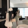 小众卡其色工装背心裙