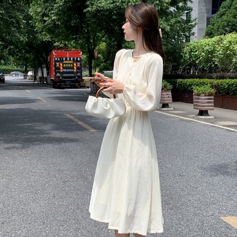 秋季2025新款温柔风连衣裙女长袖仙女长裙小个子法式初秋气质裙子|undefined