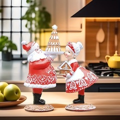 国境を越えた新しい屋外クリスマス夫婦サンタクロース像装飾品プレゼント樹脂工芸品置物