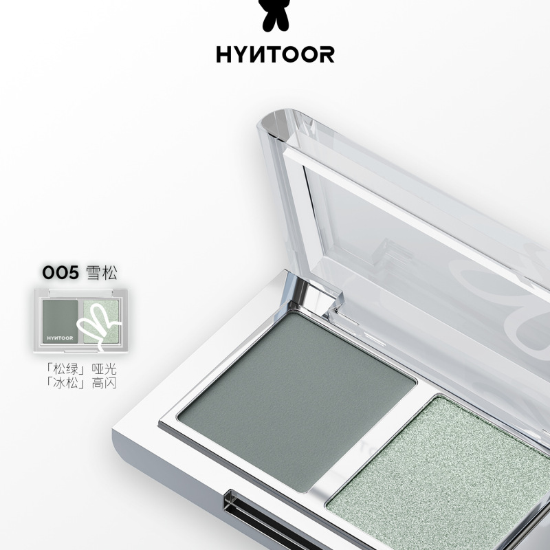 HYNTOOR黑兔长春花双色眼影哑光缎光黄色蓝色撞色新手日常搭配|undefined